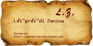 Légrádi Zenina névjegykártya